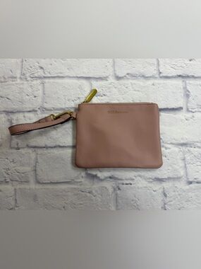 BCBGeneration Blush Pink Pebbled Leather Wristlet Clutch